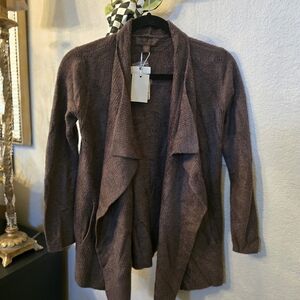 Barefoot Dreams Cozychic Open Front Cardigan Sweater Java Petite XXS -XS NWT